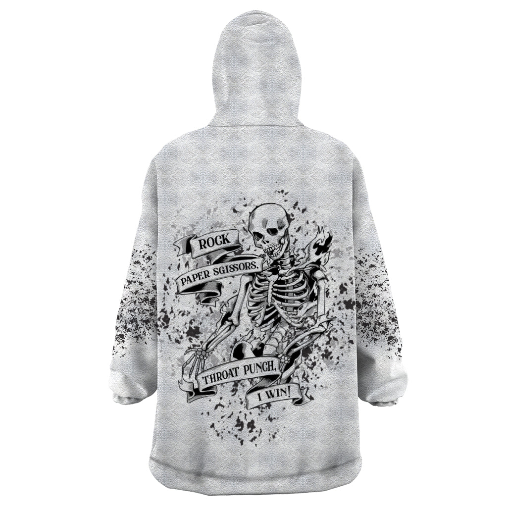 Rock Paper, Sgissors Throat Pungh I Win Wearable Blanket Hoodie - Wonder Print Shop