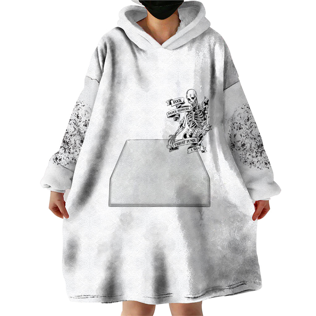 Rock Paper, Sgissors Throat Pungh I Win Wearable Blanket Hoodie - Wonder Print Shop