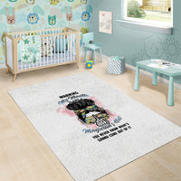 Warning My Mouth Messy Bun Area Rug - Wonder Print Shop