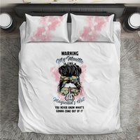 Warning My Mouth Messy Bun Bedding Set - Wonder Print Shop