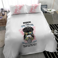 Warning My Mouth Messy Bun Bedding Set - Wonder Print Shop