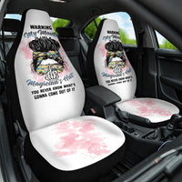 Warning My Mouth Messy Bun Car Seat Cover - Wonder Print Shop
