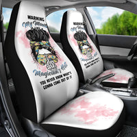 Warning My Mouth Messy Bun Car Seat Cover - Wonder Print Shop