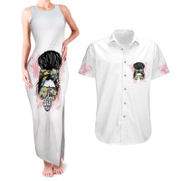 Warning My Mouth Messy Bun Couples Matching Tank Maxi Dress and Hawaiian Shirt - Wonder Print Shop