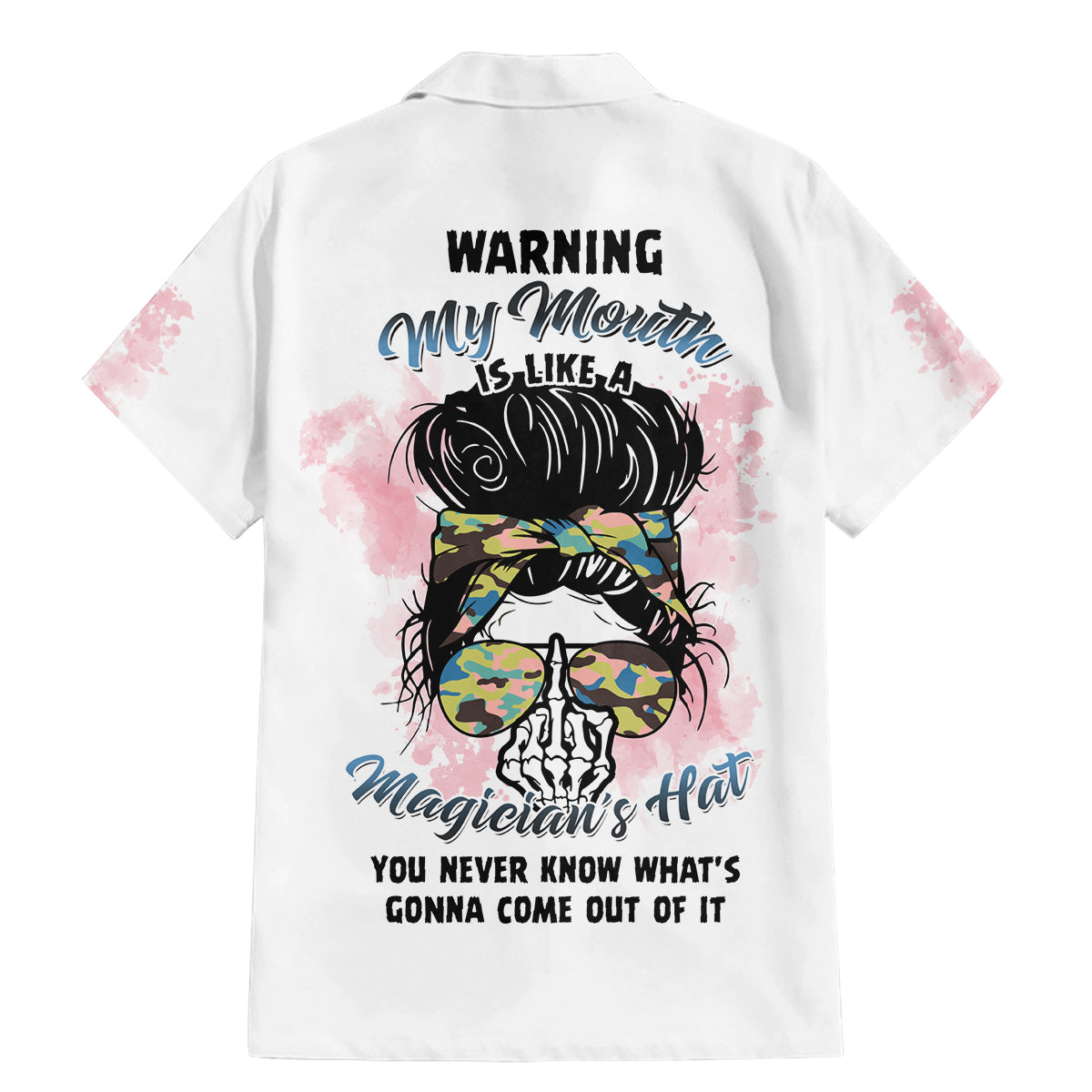 Warning My Mouth Messy Bun Family Matching Mermaid Dress and Hawaiian Shirt - Wonder Print Shop