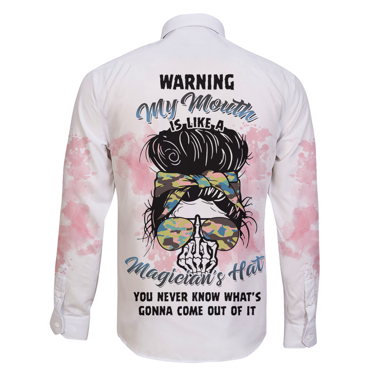 Warning My Mouth Messy Bun Family Matching Mermaid Dress and Hawaiian Shirt - Wonder Print Shop