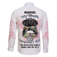 Warning My Mouth Messy Bun Family Matching Off Shoulder Short Dress and Hawaiian Shirt - Wonder Print Shop