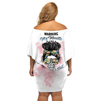 Warning My Mouth Messy Bun Family Matching Off Shoulder Short Dress and Hawaiian Shirt - Wonder Print Shop