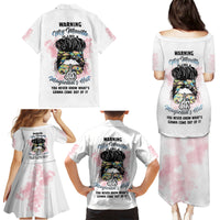 Warning My Mouth Messy Bun Family Matching Puletasi Dress and Hawaiian Shirt - Wonder Print Shop