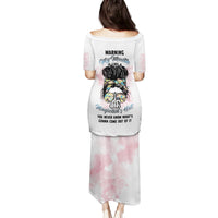 Warning My Mouth Messy Bun Family Matching Puletasi Dress and Hawaiian Shirt - Wonder Print Shop
