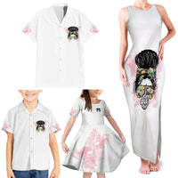 Warning My Mouth Messy Bun Family Matching Tank Maxi Dress and Hawaiian Shirt - Wonder Print Shop