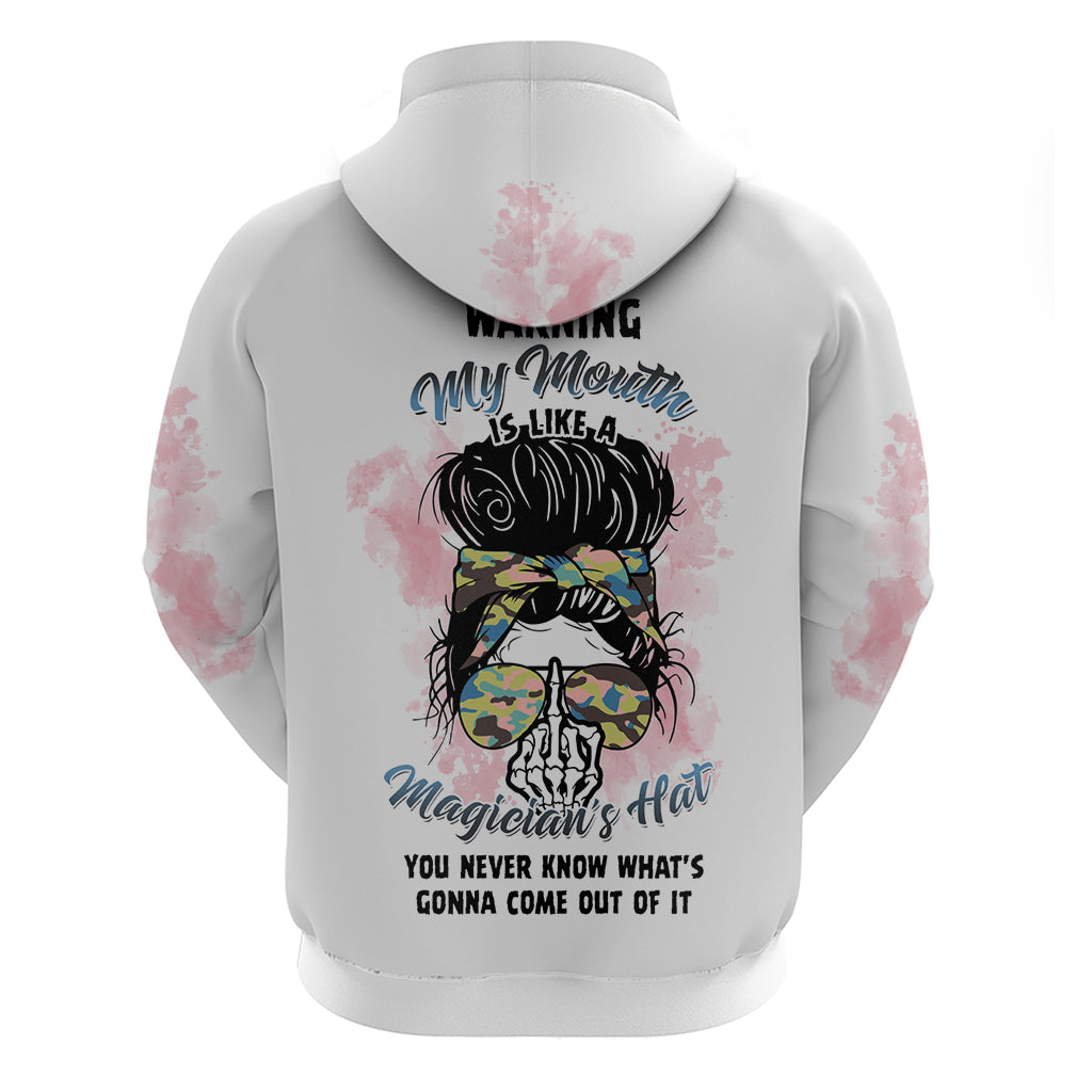 Warning My Mouth Messy Bun Hoodie - Wonder Print Shop