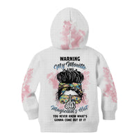 Warning My Mouth Messy Bun Kid Hoodie - Wonder Print Shop