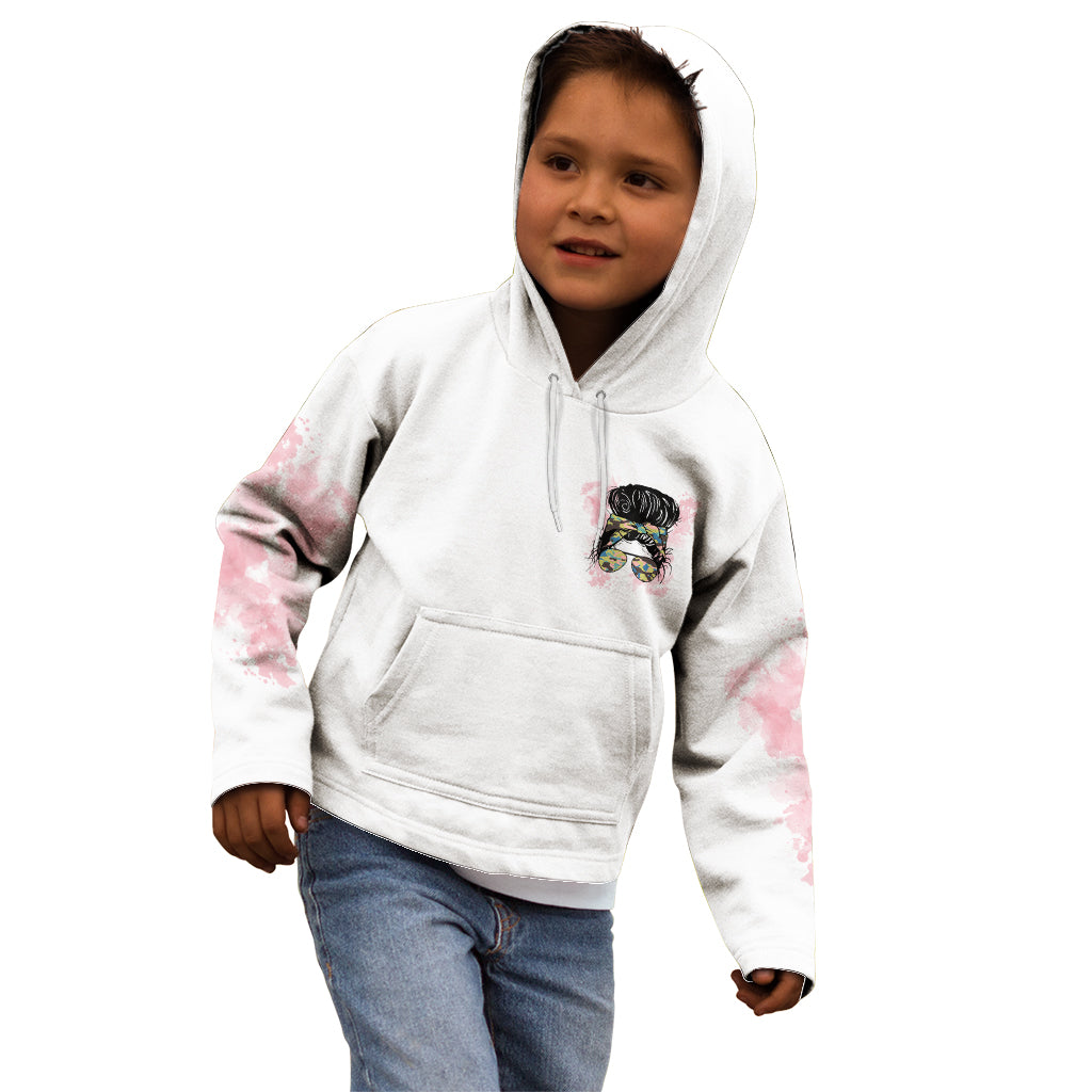 Warning My Mouth Messy Bun Kid Hoodie - Wonder Print Shop