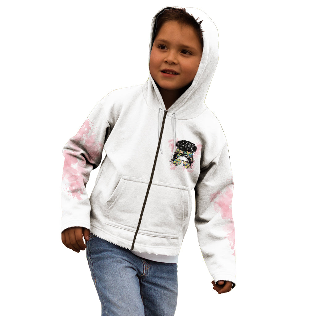 Warning My Mouth Messy Bun Kid Hoodie - Wonder Print Shop