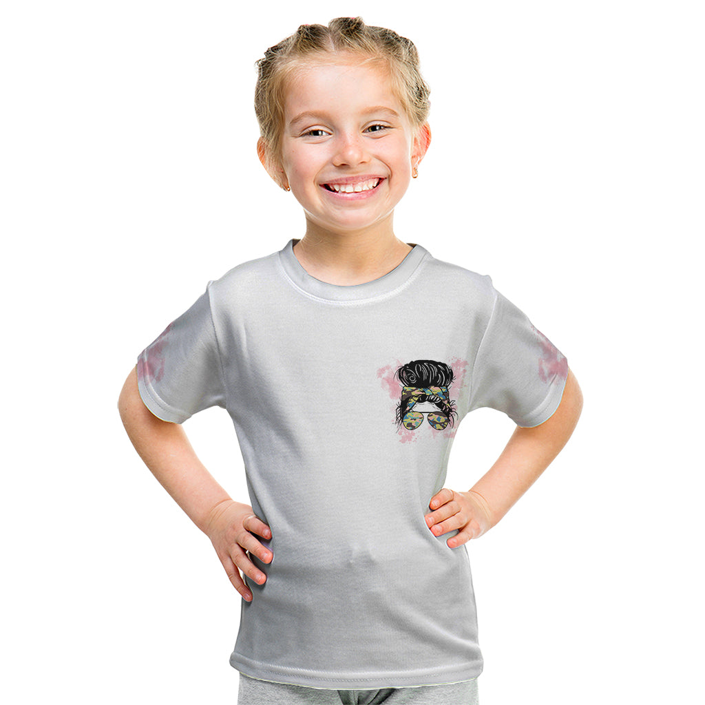 Warning My Mouth Messy Bun Kid T Shirt - Wonder Print Shop
