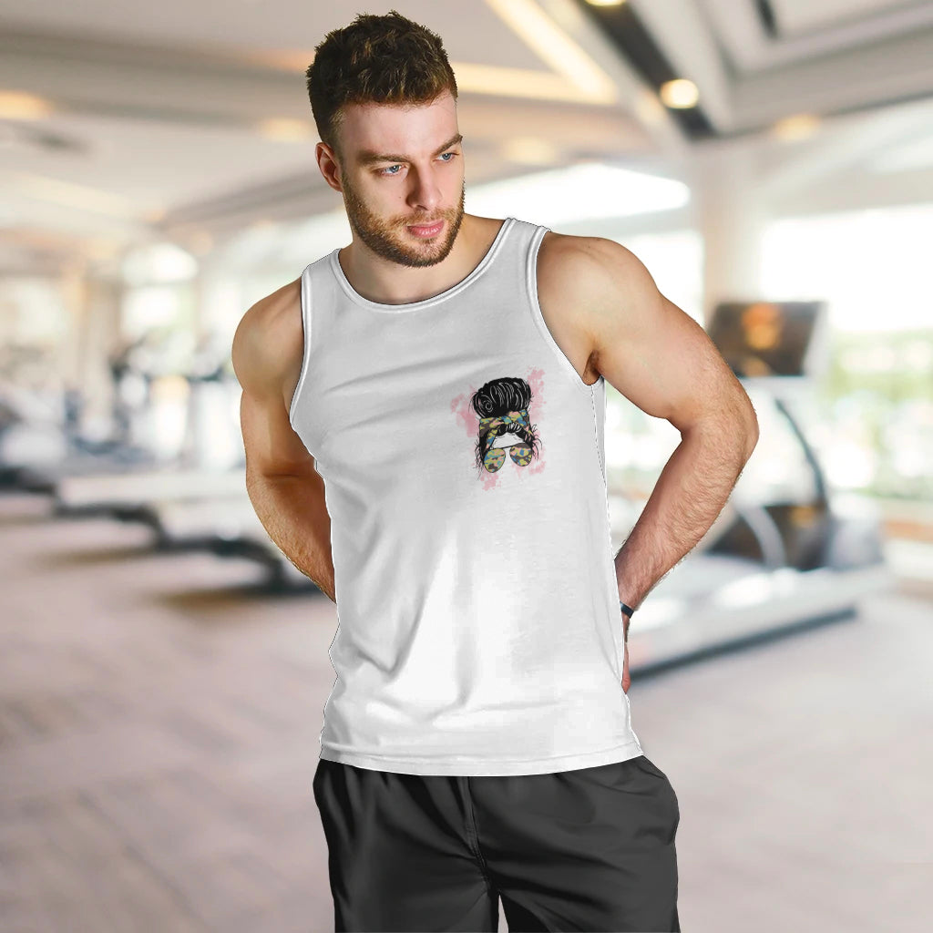 Warning My Mouth Messy Bun Men Tank Top - Wonder Print Shop