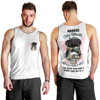 Warning My Mouth Messy Bun Men Tank Top - Wonder Print Shop