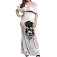 Warning My Mouth Messy Bun Off Shoulder Maxi Dress - Wonder Print Shop
