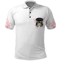 Warning My Mouth Messy Bun Polo Shirt - Wonder Print Shop