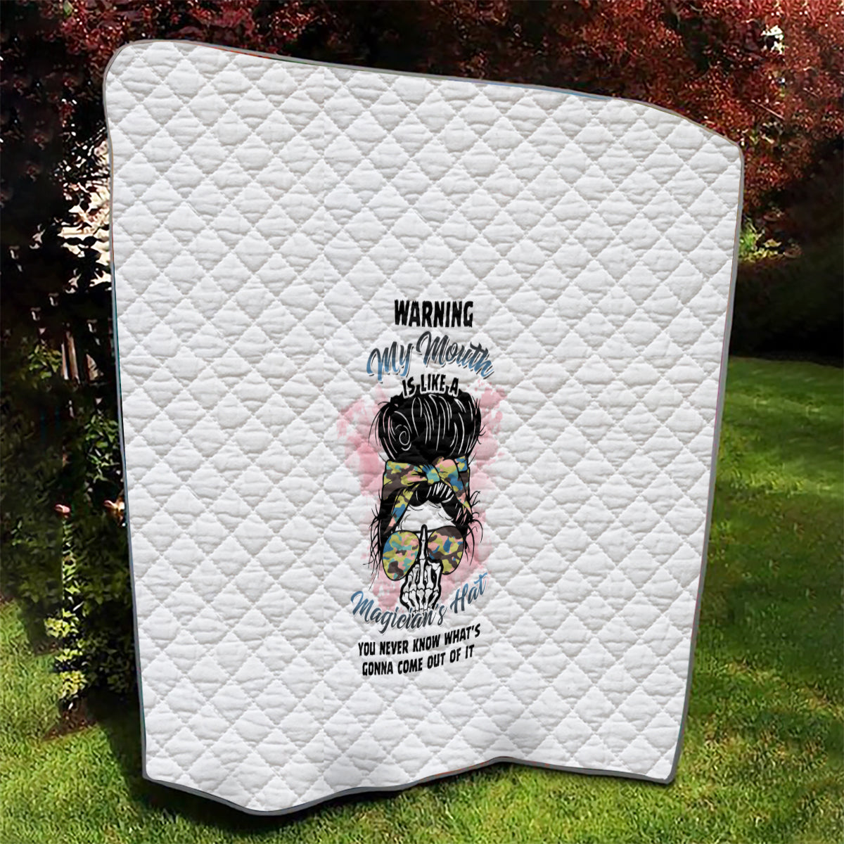 Warning My Mouth Messy Bun Quilt - Wonder Print Shop