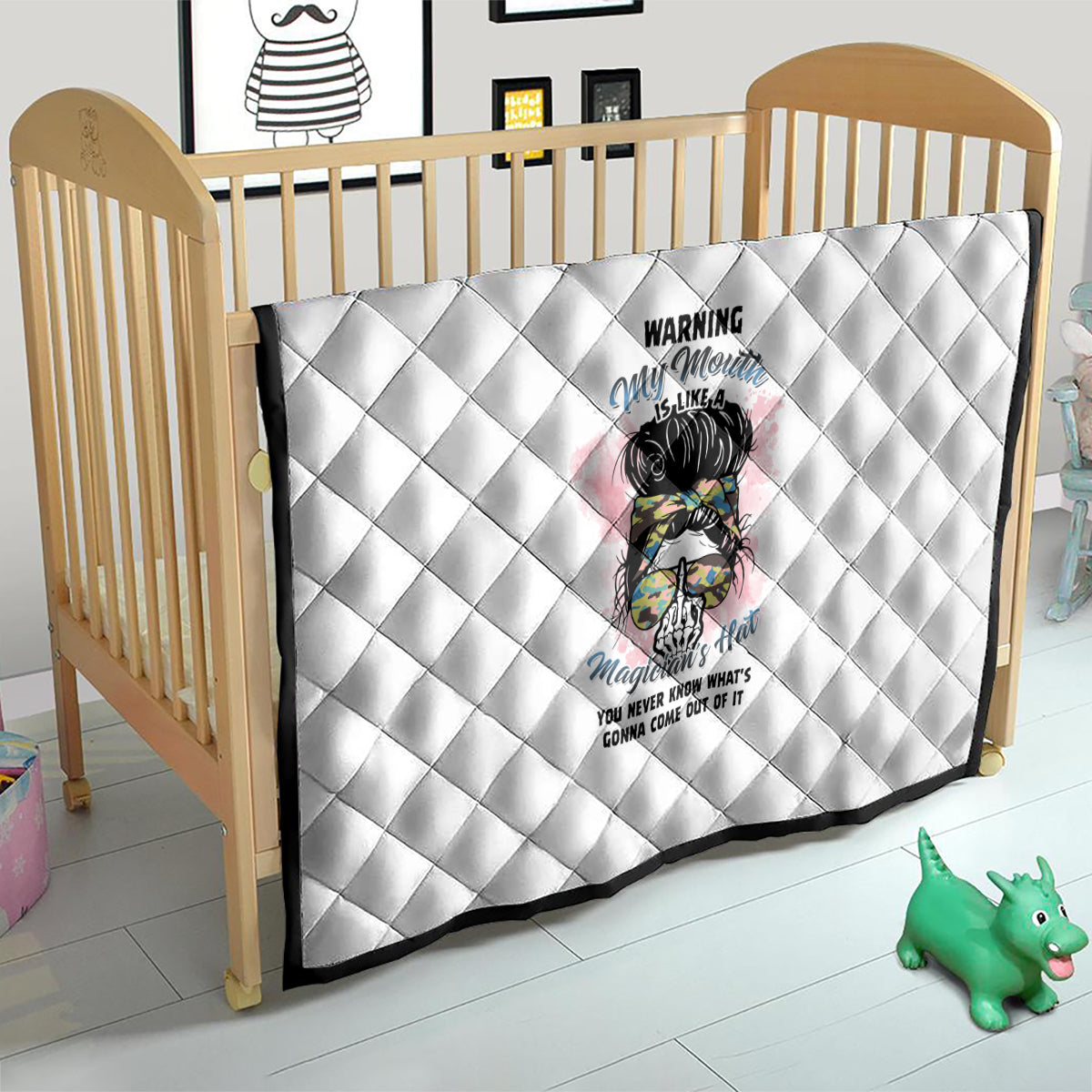 Warning My Mouth Messy Bun Quilt - Wonder Print Shop