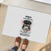 Warning My Mouth Messy Bun Rubber Doormat - Wonder Print Shop