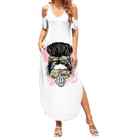 Warning My Mouth Messy Bun Summer Maxi Dress - Wonder Print Shop