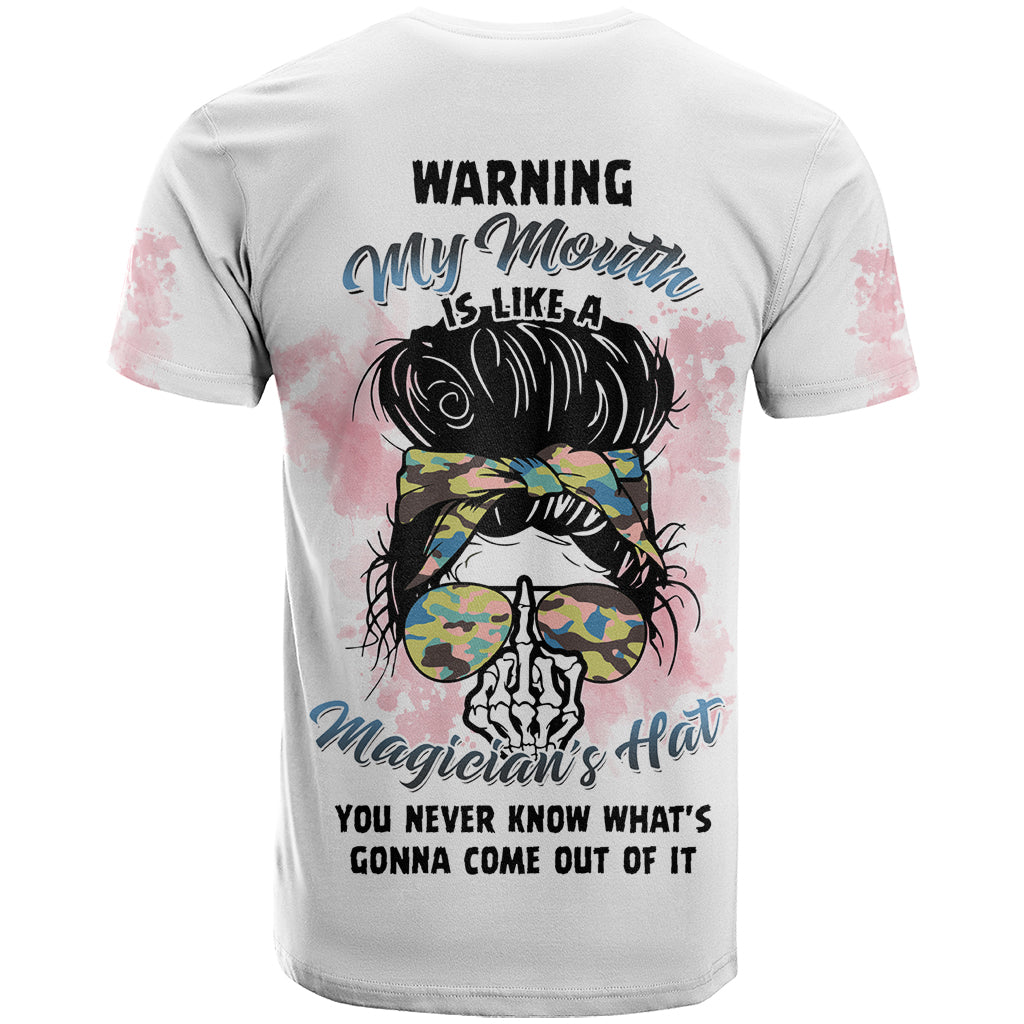 Warning My Mouth Messy Bun T Shirt - Wonder Print Shop