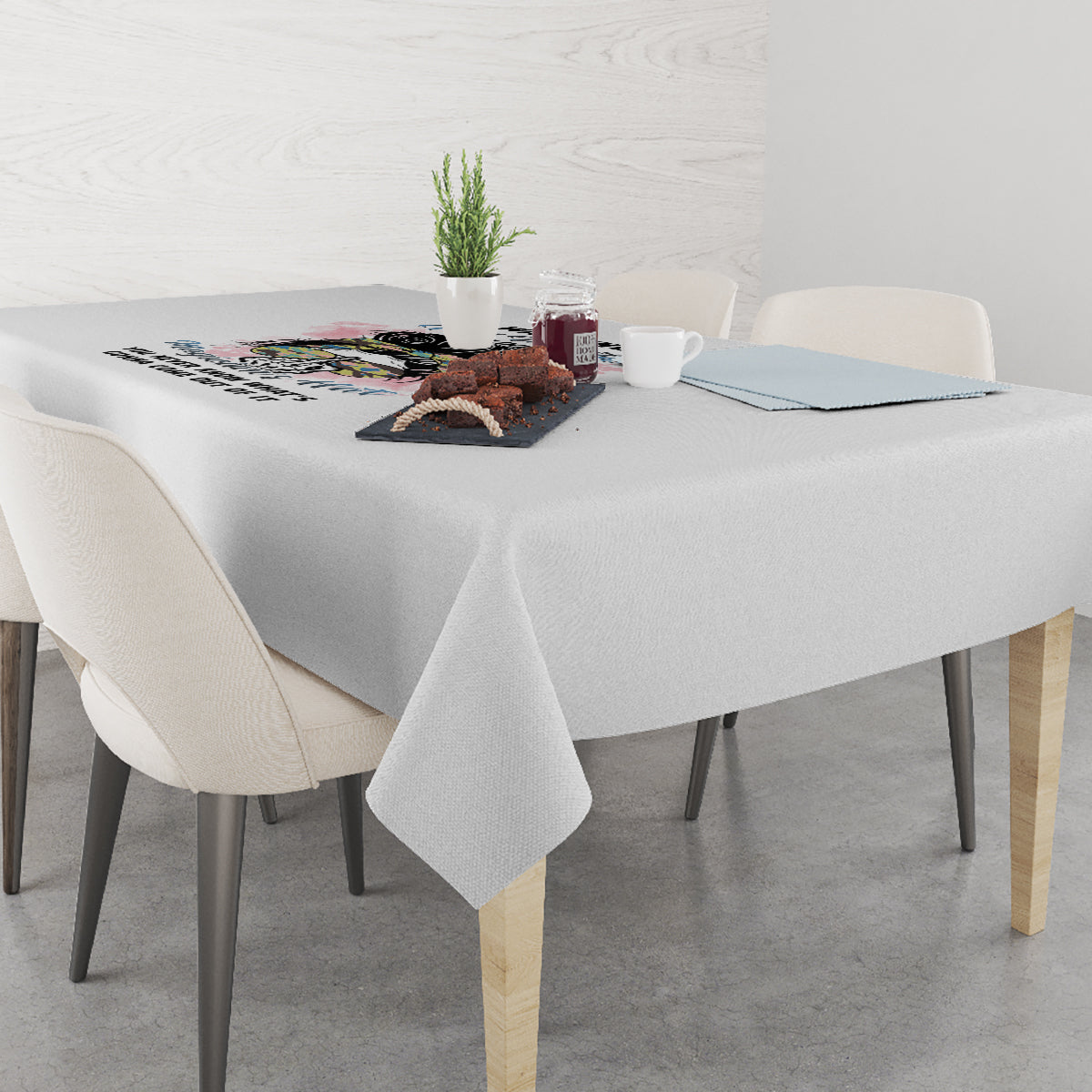Warning My Mouth Messy Bun Tablecloth - Wonder Print Shop