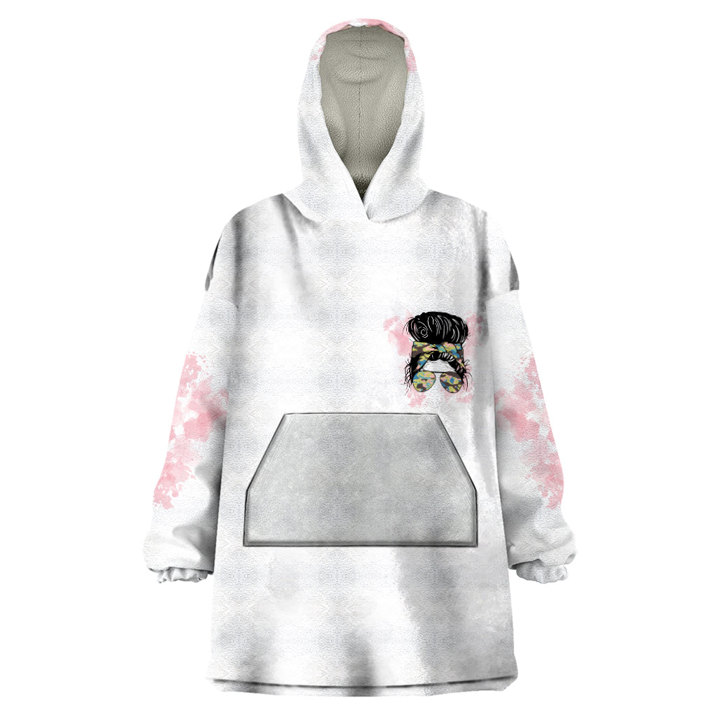 Warning My Mouth Messy Bun Wearable Blanket Hoodie - Wonder Print Shop