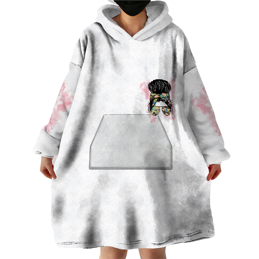 Warning My Mouth Messy Bun Wearable Blanket Hoodie - Wonder Print Shop