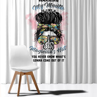 Warning My Mouth Messy Bun Window Curtain - Wonder Print Shop
