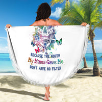 I Try To Avoid Drama Sugar Skull Colorful Beach Blanket - Wonder Print Shop