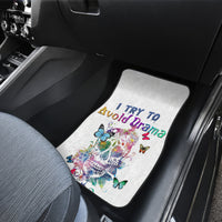 I Try To Avoid Drama Sugar Skull Colorful Car Mats - Wonder Print Shop
