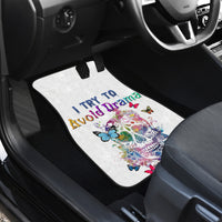 I Try To Avoid Drama Sugar Skull Colorful Car Mats - Wonder Print Shop
