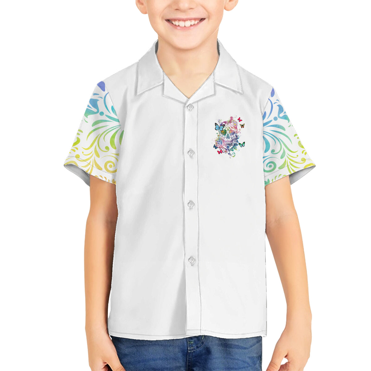 I Try To Avoid Drama Sugar Skull Colorful Family Matching Off Shoulder Short Dress and Hawaiian Shirt - Wonder Print Shop