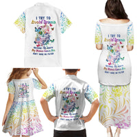 I Try To Avoid Drama Sugar Skull Colorful Family Matching Puletasi Dress and Hawaiian Shirt - Wonder Print Shop
