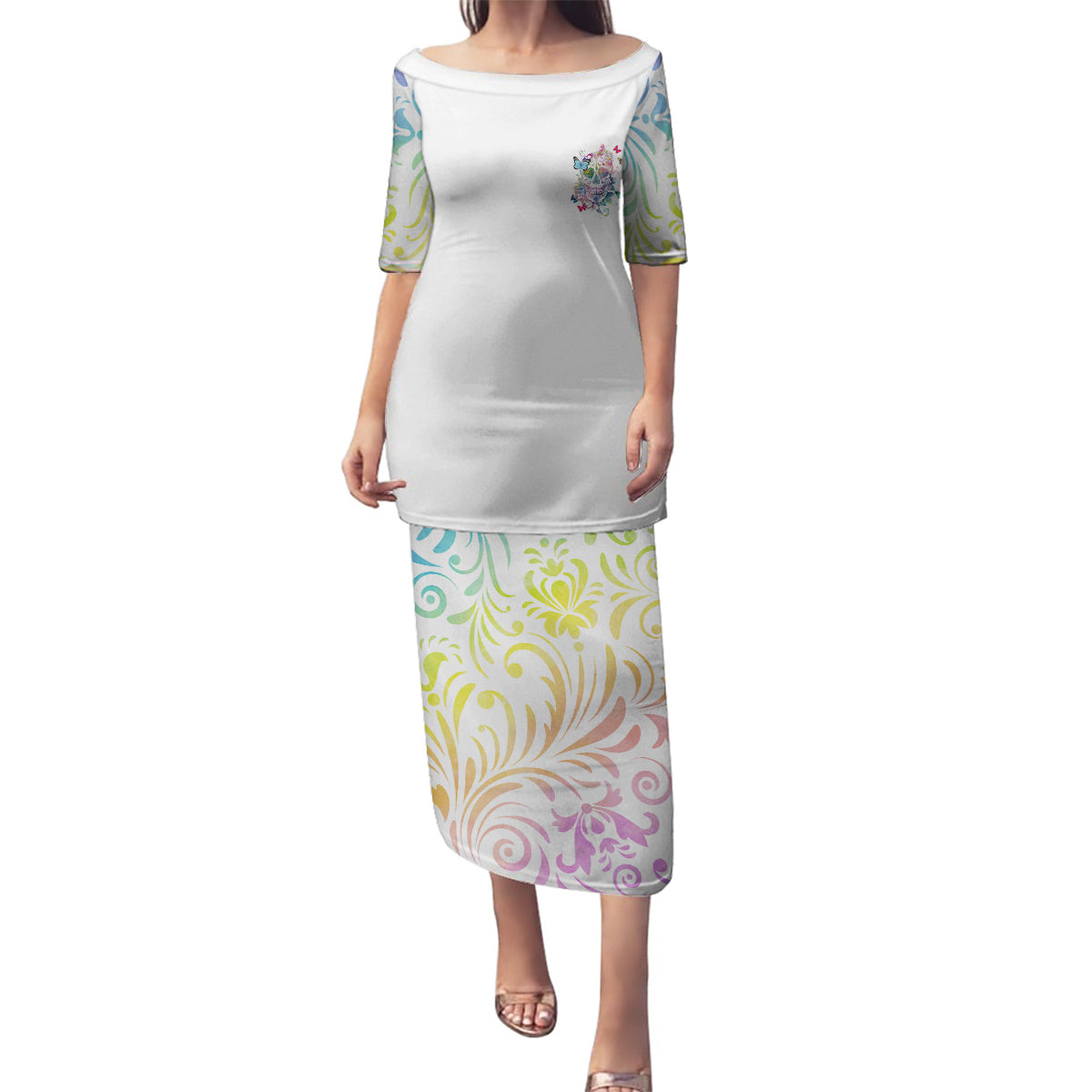 I Try To Avoid Drama Sugar Skull Colorful Family Matching Puletasi Dress and Hawaiian Shirt - Wonder Print Shop