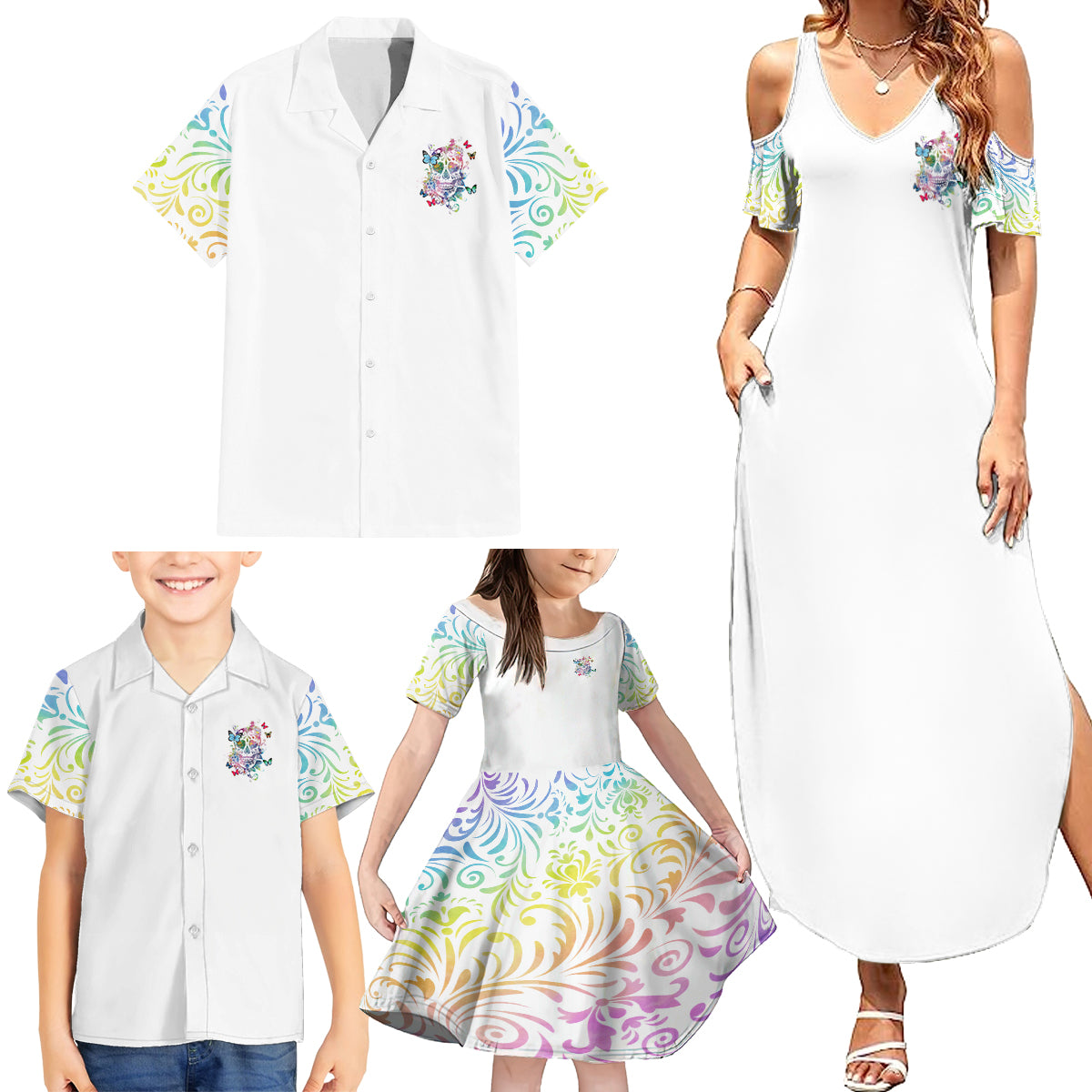 I Try To Avoid Drama Sugar Skull Colorful Family Matching Summer Maxi Dress and Hawaiian Shirt - Wonder Print Shop