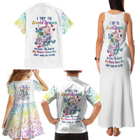I Try To Avoid Drama Sugar Skull Colorful Family Matching Tank Maxi Dress and Hawaiian Shirt - Wonder Print Shop