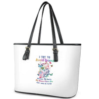 I Try To Avoid Drama Sugar Skull Colorful Leather Tote Bag - Wonder Print Shop