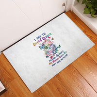 I Try To Avoid Drama Sugar Skull Colorful Rubber Doormat - Wonder Print Shop