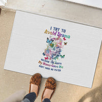 I Try To Avoid Drama Sugar Skull Colorful Rubber Doormat - Wonder Print Shop