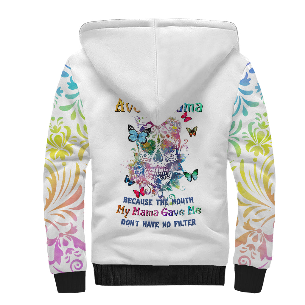 I Try To Avoid Drama Sugar Skull Colorful Sherpa Hoodie - Wonder Print Shop