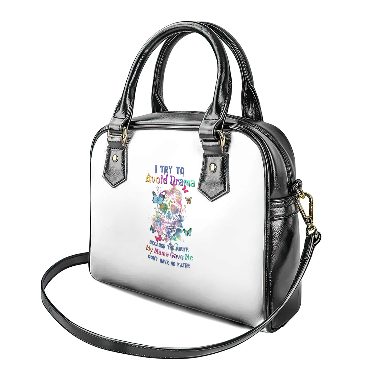 i-try-to-avoid-drama-sugar-skull-colorful-shoulder-handbag