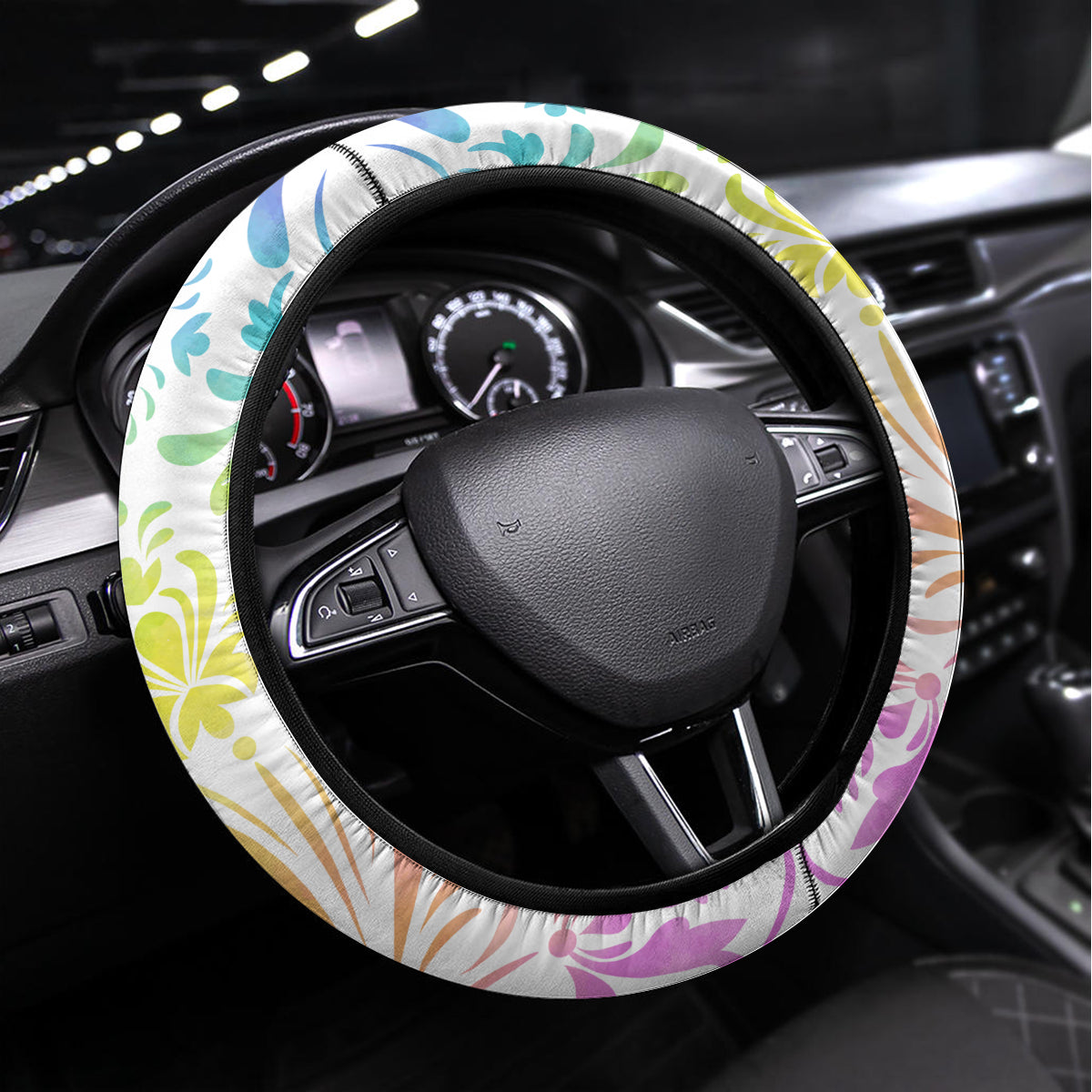 I Try To Avoid Drama Sugar Skull Colorful Steering Wheel Cover - Wonder Print Shop