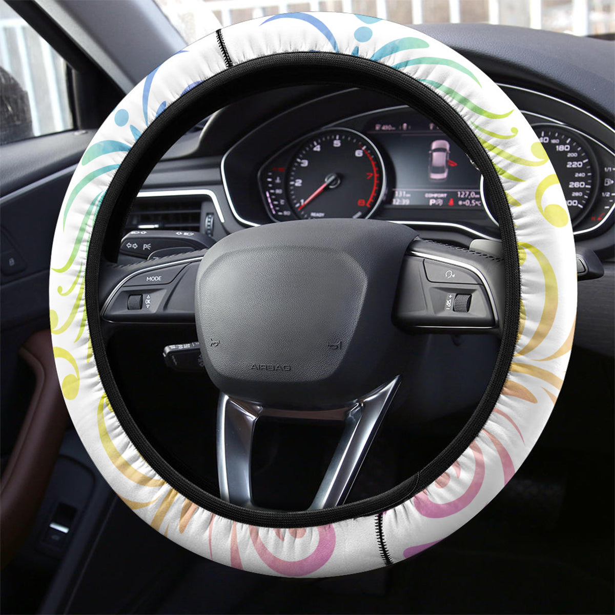 I Try To Avoid Drama Sugar Skull Colorful Steering Wheel Cover - Wonder Print Shop