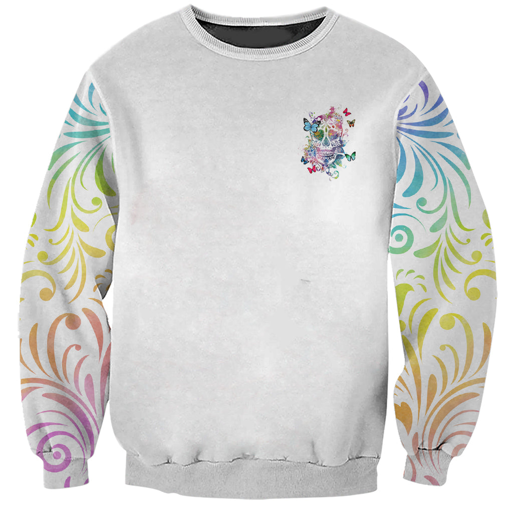 I Try To Avoid Drama Sugar Skull Colorful Sweatshirt - Wonder Print Shop