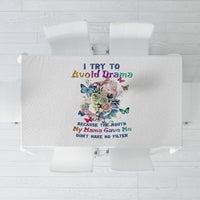 I Try To Avoid Drama Sugar Skull Colorful Tablecloth - Wonder Print Shop